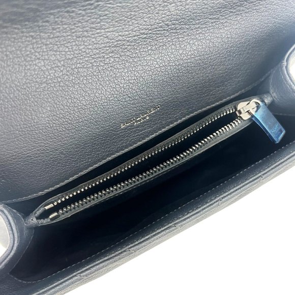 SAINT LAURENT Saint Laurent Monogram College Chain Shoulder Bag 2way Silver M... - Picture 12 of 13